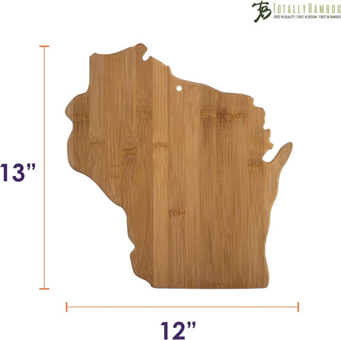 Totally Bamboo Wisconsin State Shaped Cutting Board