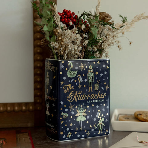 Steel Mill & Co Original Small Book-Shaped Decorative Vase, Ceramic Vases for Festive Home Decor, Cute Christmas