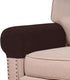 Turquoize Stretch Armrest Covers for Chairs, Set of 2, Brown, Anti-Slip Furniture Protector