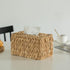 Water Hyacinth Wicker Rectangular Tissue Box Cover, Tall