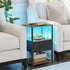 TB01BB069L TUTOTAK LED Nightstand, Night Stand with Charging Station, End Table, Bedside Table with Fabric Drawer