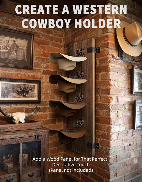 Closet Bedroom,4 Pack,Bronze Cowboy Hat Rack Wall Mount,Cowboy Hat Holder for Wall,Western Home Decor,Hat Organizer