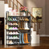 7 Closet, 24-28 Kottwca Tiers Shoe Rack Metal Shoe Organizer for Entryway Pairs Stackable Shoe and Boots Shelf Storage