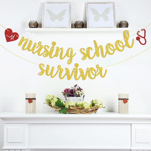 Congrats Nurse Graduation Banner - Nursing School Survivor