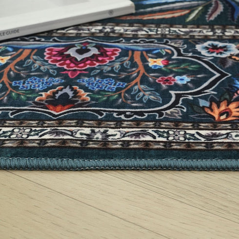 5x7 Rugcomf Area Rugs Vibrant Tree of Life-Patterned Vintage Washable Area Rug Non Slip Low Pile Large Rugs for Living