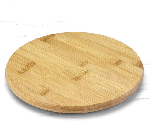 Lazy Susan Organizer for Cabinet, Pantry or Tabletop – 10" Bamboo Turntable for Kitchen, Counter, Spice Rack