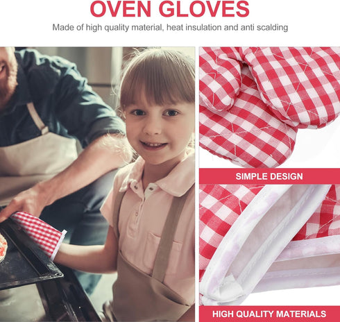 2Pcs Oven Mitts for Play Kitchen,Microwave Oven Gloves Toddler Oven Mitts Kitchen Mitts for Safe