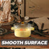 CALLARON Glass Saucepan, 300ml Stovetop Milk Butter Warmer with Cover and Dual Handle