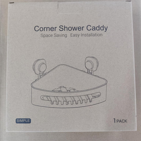 LUXEAR Corner Shower Caddy, Suction Cup No-Drilling Removable Basket for Bathroom Storage, Waterproof & Rustproof