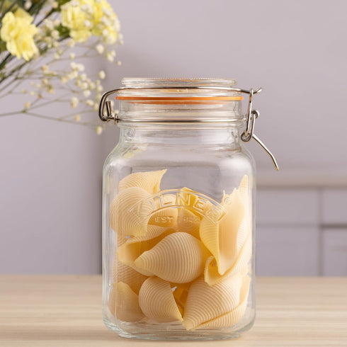 Kilner Swing Top Square Glass Jar, 1.5L