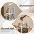MOLADRI 15 oz/450 ml Glass Storage Canister with Airtight Wooden Lid, Clear Small Decorative Container Jar with Spoon