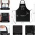 Funny 100% Cotton Apron with 2 Pockets, Adjustable Bib Black Apron for Men Women BBQ Cooking Gifts