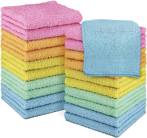 20 Pack 100% 12 12 inch (20 Pack) DecorRack Cotton Wash Cloth, Luxurious Soft, x Ultra Absorbent, Machine Washable