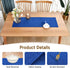 36 inches 13x36 Inch Farmhouse Rustic Table Runner Blue Faux Linen Double Layer Table Runners Thick Reversible Short