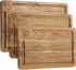 Amitlimate Acacia Wood Cutting Board for Kitchen,Built-In Handles with Juice Groove Chopping,Large Medium
