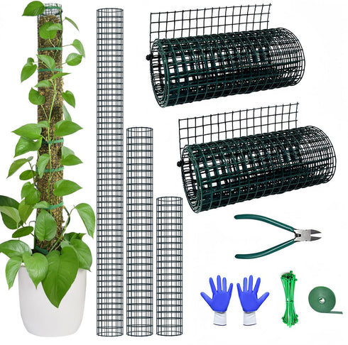 chicarry Moss Pole DIY Kit, 6.6/13.2/26.4ft Metal Moss Pole for Plants Monstera, 2Pcs