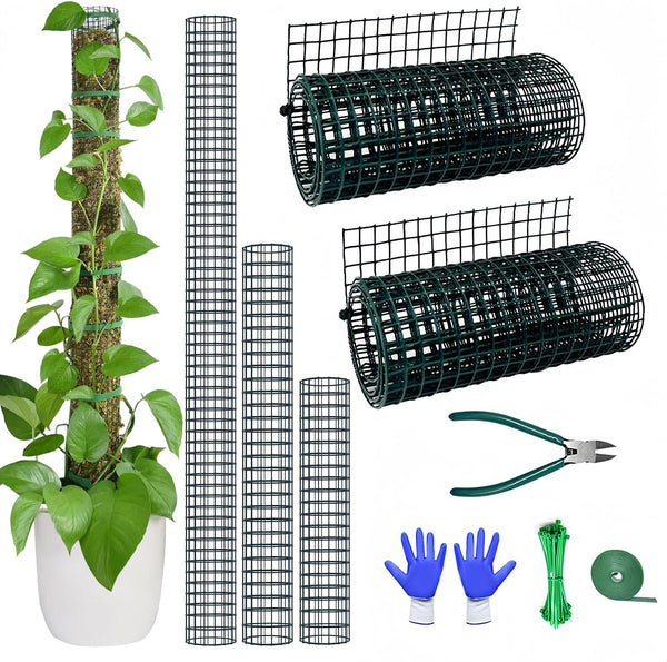 chicarry Moss Pole DIY Kit, 6.6/13.2/26.4ft Metal Moss Pole for Plants Monstera, 2Pcs