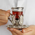 DEMMEX Set 2 2 3.3 oz 12" 5" Turkish Tea and Coffee Serving for Includes Glasses, Metal Glass Holders, Saucers, Spoons