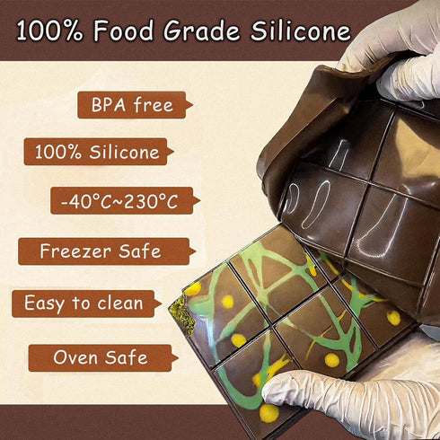 Hushiseek Molds,1 Inch 2PCS Dubai Chocolate Bar Deep Large and Thick Silicone Chocolate Molds Big Chocolate Candy Bar