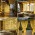 300LED 9.8x9.8Ft 8 1 Pack HXWEIYE Fairy Curtain Lights, USB Plug-in Modes Christmas String Hanging Lights with Remote