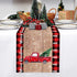 Christmas Table Runner 72 Inch Truck with Xmas Trees, Red Black Buffalo Plaid Cotton Linen for Holiday Party