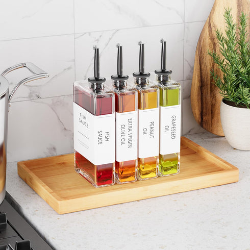 Set, 6 New England Stories Kitchen Cooking Oil Dispenser Olive Oil and Vinegar Bottles, Soy Sauce Dispenser - Pieces