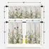 Emvency Floral Herbs Kitchen Window Curtains, 36 Inch Valance and Tier Set, Vintage Sage Green Leaf Treatment
