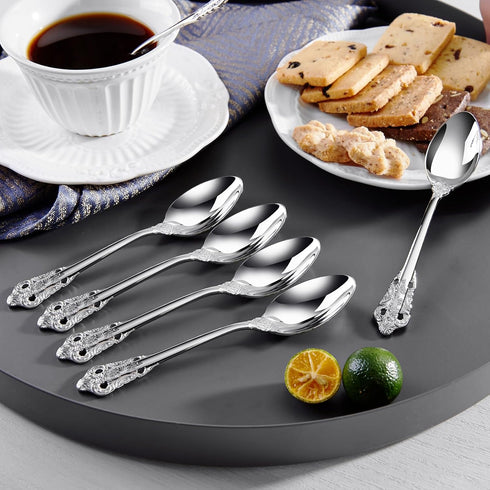 KEAWELL Luxurious 5.1-Inch Espresso Spoons Set - 6 Pieces, Mini Coffee Spoon, 18/10 Stainless Steel, Gorgeous Mirror