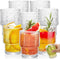 AVLA 8 Pack Vintage Drinking Glassware, 7 oz Romantic Water Juice Glass