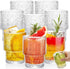AVLA 8 Pack Vintage Drinking Glassware, 7 oz Romantic Water Juice Glass