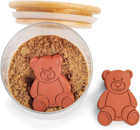 Set 2 Fox Run Terracotta Brown Sugar Keeper and Saver, Bear