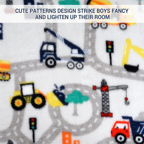 Cozy 30x40 Inch Softan Truck Blanket for Babies, Kids Throw Blanket for Boys and Girls Soft Flannel, Cute Truck Blanket