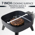 HomeCraft 7-Inch Electric Non-Stick Skillet, Adjustable Temperature Control, Cool-Touch Handle & Tempered Glass Lid for