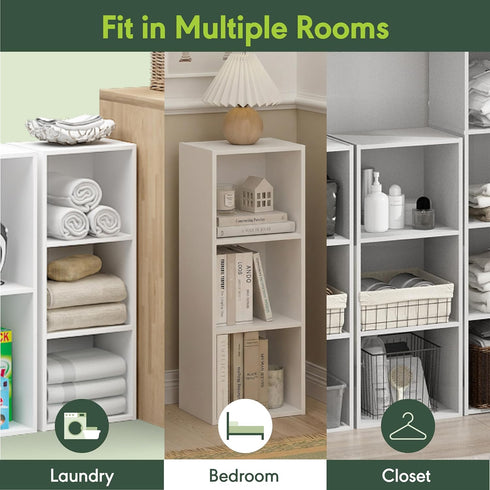 3-Cube 9.3 12 31.5, Furinno LUDER Book Shelf, Bookshelf, Bookcase with Open Shelves, x x Easy Assembly, for Living