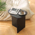 AWASEN Black Side Table, Small Triangle End Table Living Room, Modern Accent Table with Unique Tabletop, Mini Bedside