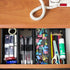 2PCS Drawer Organizer, Mesh Drawer Organizer for Kitchen, Utensil with Interlocking Arm for Cosmetic, Flatware
