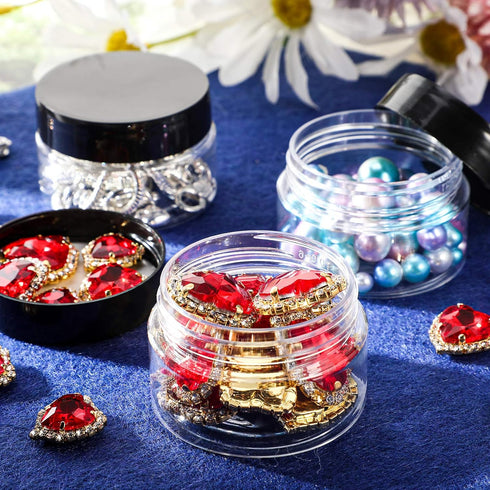 6 Pack 6 oz Plastic Jars with Lids - Refillable Wide-mouth Leakproof Round Empty Containers for Travel, Cosmetic, Food