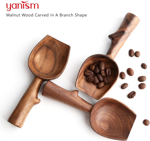 YANISM Spoon,10g Walnut Coffee Scoop,Wooden Coffee Bean Measuring Capacity,Natural Wood Coffee Scoop for Tea,Sugar