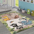 Paco Home Nursery Rug for Kids - Jungle Animals Giraffe Lion Monkey