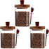 Taefaba 3PCS Spice Jars Overnight Oats Containers with Airtight Lid and Wooden Spoon,17