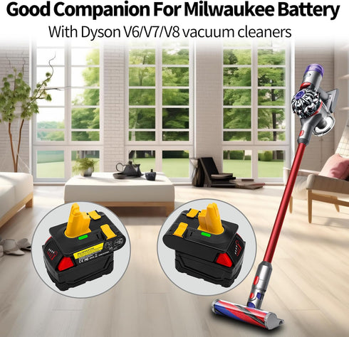 Battery Adapter for Dyson V6, V7, V8 - Convert M18 Battery for Dyson Vacuum Cleaners (Milwaukee Compatible)