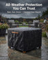 BRUXOLAY 600D 32 32 18 Inches Waterproof Patio Ottoman Cover, Heavy Duty Square Outdoor Side Table Furniture Cover