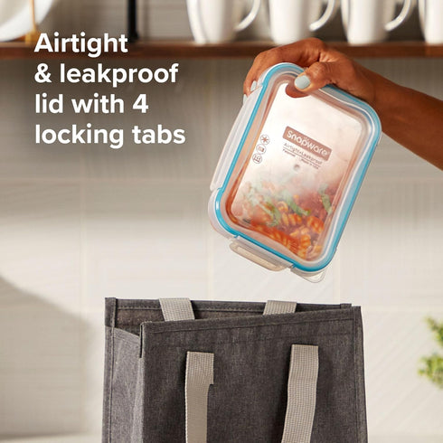Snapware Total Solution 3-Pack (8.5-Cup) Plastic Food Storage Containers Set, Leakproof & Airtight Locking Lids