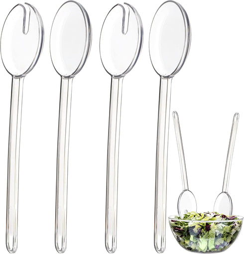 Youngever 4 Pieces 12.8 Inch Plastic Salad Servers, Set of 2