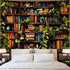 Accnicc 80 60 inch Botanical Bookshelf Tapestry Lush Green Plant Book Shelf Tapestries Wall Hanging Art Vintage Retro
