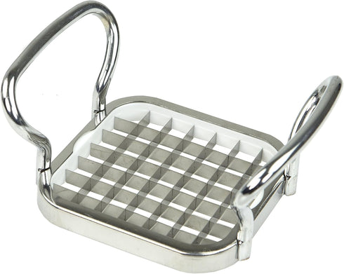 Home Basics French Fry Cutter, Stainless Steel Slicer with Easy Grip Handles, Silver