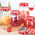 48pcs/24Set Split-Type Regular Mouth Canning Lids Bands for Mason Jar Canning Lids (Red and White)