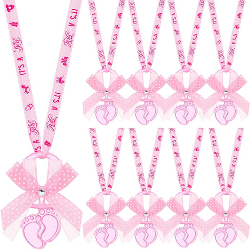 TrelaCo 60 Pcs Shower Party Pacifiers Necklace Acrylic Pacifiers Feet Necklace Charm