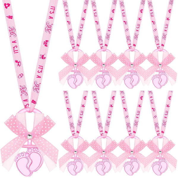 TrelaCo 60 Pcs Shower Party Pacifiers Necklace Acrylic Pacifiers Feet Necklace Charm