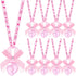 TrelaCo 60 Pcs Shower Party Pacifiers Necklace Acrylic Pacifiers Feet Necklace Charm